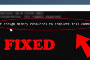 not enough memory resources are available to process this command